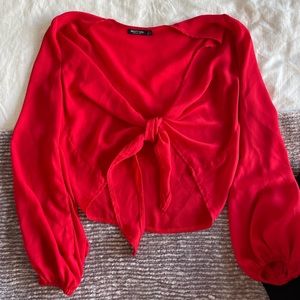 Nasty Gal Red Blouse, Size 2